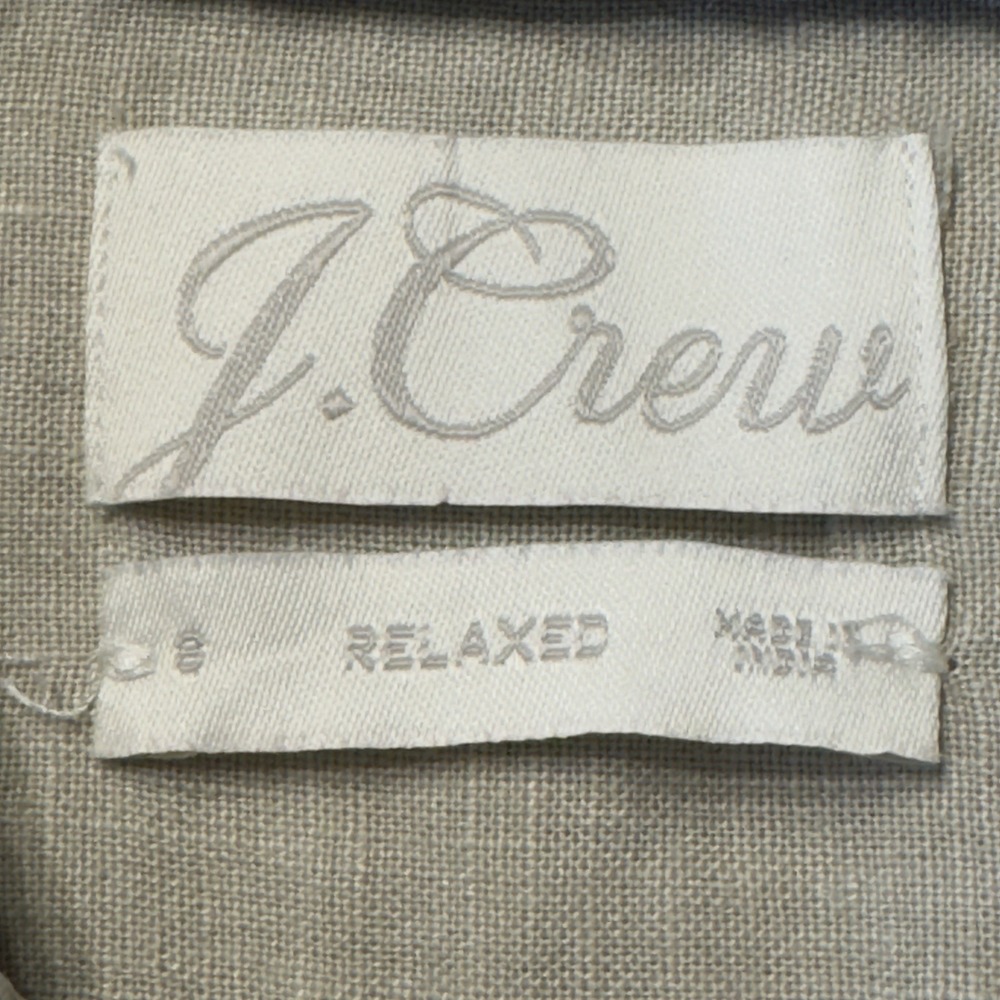 J Crew Sz 8 Baird Mcnutt Irish Linen Shirt Womens Dip Dyed Stone Relaxed Beige - Picture 5 of 11